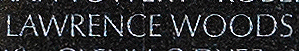 Engraved name on The Wall of Staff Sergeant Lawrence Woods, U.S. Army